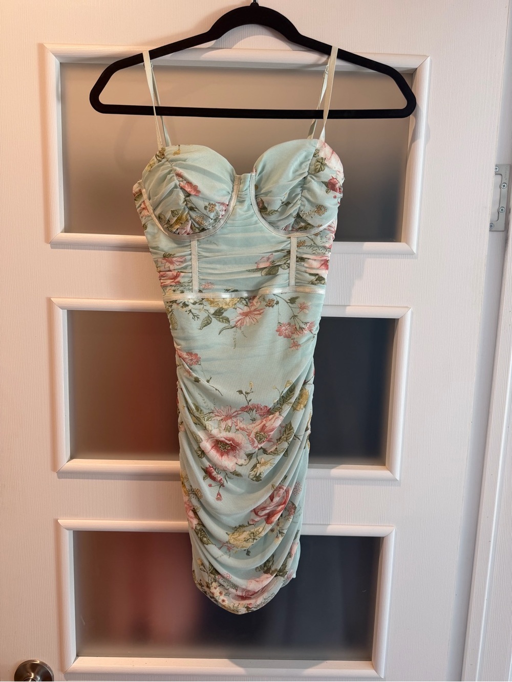 Privately Yours Floral Ruched Bodycon Dress | Size Small